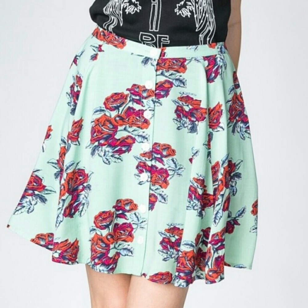 MINKPINK Floral Skater Skirt - Size Small